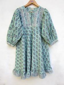 Minivestido maxi de verano para mujer, minivestido de algodón con botones y escote Henley, novedad - Product Image 5