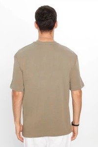 Bold <b>Graphic</b> <b>Tee</b> with Oversized Cut Drop Shoulder Style Wide Fit Silhouette Washed Look Modern Street Inspired T Shirt - Product Image 2