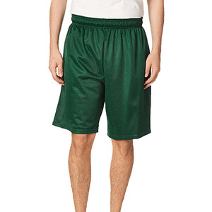 Pantalones Cortos Bermuda de Malla Verde para Hombre, Cintura Elástica, Transpirables, Casuales, Deportivos, de Color Sólido, Estilo Tejido de Poliéster - Product Image 3