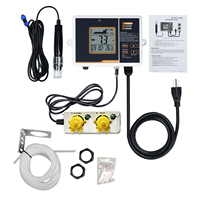 Digitaler pH-Regler mit Dosierpumpe & Doppelrelais-Ausgang, Digitaler pH-Monitor-Messgerät mit Sensor und ATC-Funktion zur pH-Kontrolle