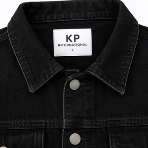 Men's Black Denim Jacket Casual Turn-down Collar Single Breasted Washed Cotton Regular Fit Autumn Wear - Product Image 5