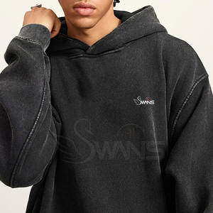 Sweat-shirts à capuche délavés à l'acide en gros, logo personnalisé, hiver, 100% coton, haute qualité, respirant, léger, couleur personnalisée - Product Image 3