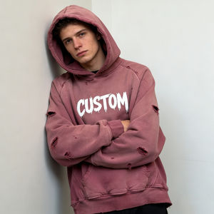 Sudaderas con Capucha para Hombre, Estilo Casual Diario, Color Turquesa, Tie-Dye, Personalizables, con Cierre y Bolsillos, Venta al Por Mayor de Fábrica - Product Image 1