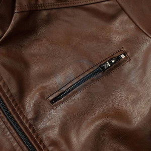 Blouson de motard pour homme, design personnalisé, style cuir, fermeture éclair, vêtement d'extérieur durable pour la moto, vente en gros - Product Image 5