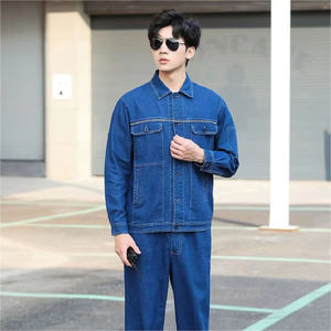 Combinaisons et vestes en denim doux pour hommes, personnalisées, pour le travail d'été, lavage foncé - Uniformes à carreaux tendance, fourniture d'usine - Product Image 1