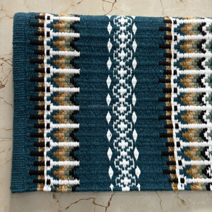 Couverture de selle en laine Western bleue, noire et marron, motif Navajo du sud-ouest, équipement équestre - Product Image 2