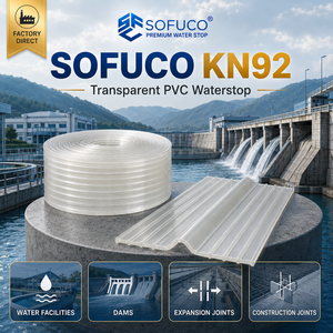 OEM/ODM/Packaging High Elasticity Sofuco KN92 Transparent <b>PVC</b> Waterstop For Water Tanks Basements And Settlement Joint Sealing - Product Image 1