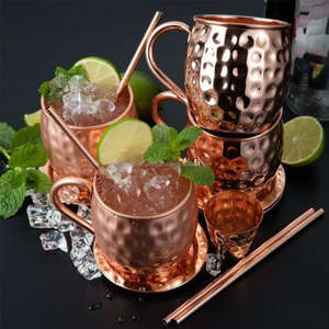 Mules décoratives de Moscou Tasses à champagne en cuivre véritable 100% Tasses à champagne personnalisées de haute qualité Tasses et tasses pour les fêtes de vacances - Product Image 3