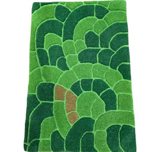 Tapis design texturé en mousse, fait main – 100 % laine |   Tapis confortable à texture douce, tissé à la main, 100 % laine, pour salon - Product Image 1