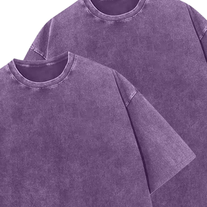 T-shirt vintage oversize à manches courtes en polyester/coton délavé à l'acide, avec logo personnalisé sur le devant, style streetwear, 220g, vierge, OEM - Product Image 5