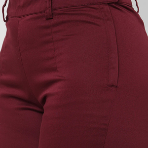 High Quality Women's Denim Pants Maroon Color Casual Daily Street Wear Stylish Wide Leg <b>Jeans</b> for Women OEM Service 2026 - Product Image 5