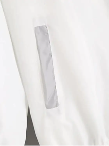 Unisex Hooded Color Blocking Windbreaker <b>Jacket</b> Breathable <b>Lightweight</b> <b>Summer</b> Casual Zipper Front Loose Fit White Gray Polyester - Product Image 3