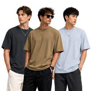 T-shirt surdimensionné en coton teint à la main pour homme, coupe décontractée, manches courtes, col rond, streetwear, été - Product Image 3