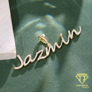 Elegant Jazmin Script Necklace Moissanite Diamond Custom Name Pendant For Jewelry Retailers And Online Sellers - Product Image 2