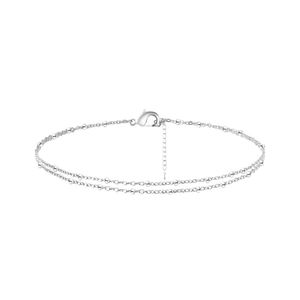 Wholesale Dainty Double Row <b>Anklet</b> for Women 18K Gold Plated Stainless Steel - Product Image 3