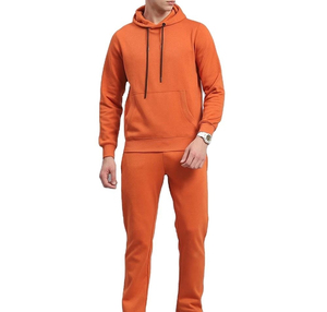Conjunto Deportivo Ligero 2 en 1 para Hombre, con Capucha, Color Sólido, Forro Polar, Manga Larga, Cintura Elástica, Pantalones Deportivos Casuales, Sudadera, Pantalones de Invierno - Product Image 4