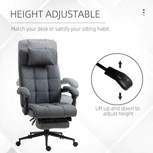 Sedia Direzionale Ergonomica Grigio Scuro Reclinabile con Schienale Alto Regolabile, Girevole con Rotelle in PU per Comfort, Ideale per Ufficio e Casa - Product Image 4