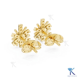 Lab Grown Diamond Starburst <b>Stud</b> Earrings Multi Stone Cluster 14K 18K Solid Gold Women's Jewelry Wedding Party Bridal - Product Image 6