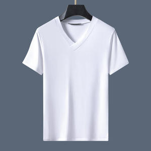 New Design T-shirts Short Sleeve Men V-Collar T-Shirt Plain Men's T-shirts - Product Image 1