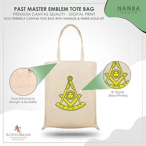 Masonic OES Eastern Star Shriner Waterproof <b>Canvas</b> <b>Tote</b> Bag Digital Print Embroidery Rose Gold Zipper Closure Solid Pattern All - Product Image 5