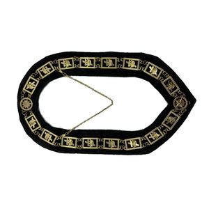 Collar de Oficial Masónico de Grados de los Aliados, con Moiré Dorado, para Regalia Masónica y Collar de Cadena para Oficiales de la Francmasonería - Product Image 5