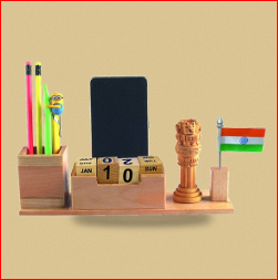 Wooden Pen Holder Desk Organizer Mobile Phone Stand Watch Stand Multi Purpose <b>Office</b> <b>Gift</b> - Product Image 2