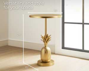 Modern Pineapple <b>Side</b> <b>Table</b> With <b>Gold</b> Finish Decorative Living Room Furniture Tropical Design - Product Image 5