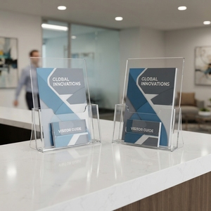 Exhibidor de Folletos Acrílico Transparente, Soporte de Sobremesa para Folletos, Revistas y Panfletos para Oficina y Comercio - Product Image 2