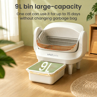 Toilette pour chat à ouverture supérieure, automatique, autonettoyante, électrique, avec capteur intelligent, grande capacité 65L, application Wi-Fi