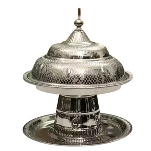 Arabic Style Stainless Steel Khajoor <b>Pot</b> <b>Lid</b> Stand Gold Finished Handmade Eco-Friendly Decorative Date Bowl Serving Bowl Ramadan - Product Image 3