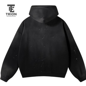 เสื้อฮู้ดดี้ผู้ชายสไตล์วินเทจ ขาดๆ แบบสตรีทแวร์ ผ้าฟลีซ ทรงโอเวอร์ไซส์ มีฮู้ด แฟชั่น รับสกรีนโลโก้ สั่งซื้อจำนวนมากได้ - Product Image 2