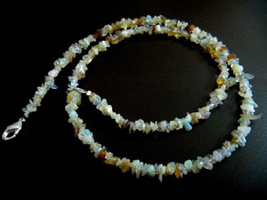 Natural Ethiopian <b>Opal</b> Irregular Chip Gravel Uncut Nugget Beaded <b>Necklace</b> Strand 18 Inches - Product Image 1