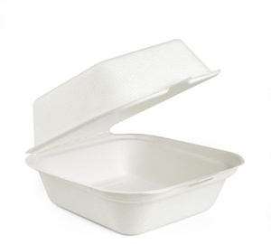 Nouvelles boîtes alimentaires compostables pour hamburgers, sandwichs et snacks frits – Contenant alimentaire 6x6 pour café et bistrot, repas à emporter 2026 - Product Image 1