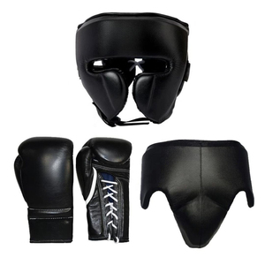 Custom Made Professional Boxing Sparring Set Leather Gloves <b>Head</b> Groin Guards-Durable Breathable for MMA Martial Arts <b>Training</b> - Product Image 3