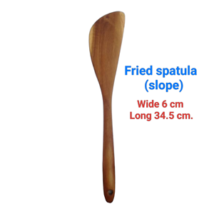 Espátula para freír de tamaño mediano, utensilio de cocina de madera, 100% madera de teca ecológica, apta para alimentos, ligera, la más duradera, hecha en Tailandia - Product Image 3
