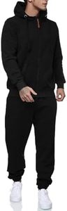 Men Tracksuit Black Half-<b>Zip</b> Stand Collar Solid Color Side Pockets Polyester Casual Wear Autumn Style Full Sleeve Regular Fit - Product Image 4