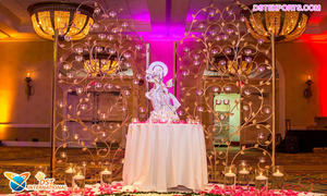 Elegant Reception Stage Decor <b>Candle</b> Walls Trendy <b>Wedding</b> Decor <b>Candle</b> Wall Backdrop Stylish <b>Wedding</b> <b>Candle</b> Holder Back Walls - Product Image 4