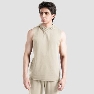 Débardeurs sans manches pour hommes grandes tailles de qualité supérieure, confortables, décontractés, respirants, en coton imprimé, avec design en maille tricotée, divers modèles - Product Image 1