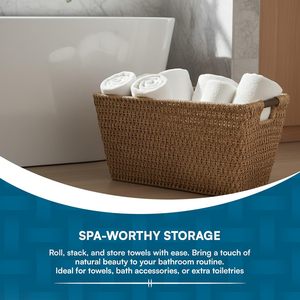 Handwoven Seagrass <b>Basket</b> with Handles Natural Storage <b>Basket</b> for Home Decor Laundry Toys Organizing - Product Image 2