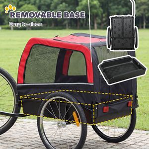 Rimorchio per Bicicletta per Cani con Pneumatici da 20 Pollici, Sgancio Rapido, Carrello per Animali Domestici, Trasportino per Bici con Bandiera Riflettente, Accessorio per Bicicletta - Product Image 4