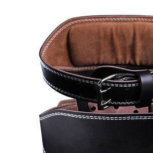 Elite leather weightlifting belt gym waist support strength training bodybuilding durable heavy duty lifting gear - Product Image 5