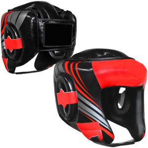 Professional Leather MMA Boxing Helmet Protector Kick Boxing Head Guard for Martial Arts Training Wholesale Sports - Product Image 1