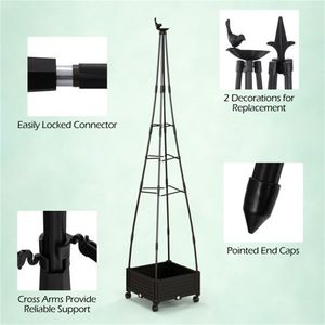 81-Inch Garden Bed with Trellis Hanging Baskets & Accessories - Product Image 2