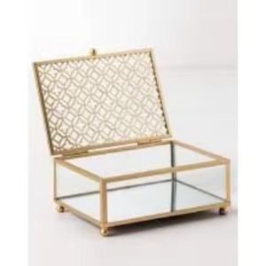 Contemporary <b>Storage</b> Box Metal Organizer for Accessories <b>Ring</b> Earring Necklace - Product Image 1