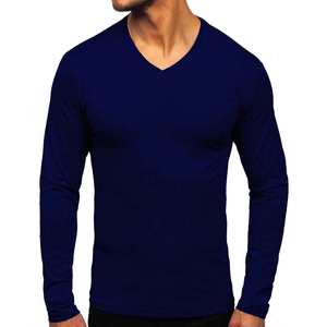 Camisetas con cuello en V de alta calidad, buen fabricante, camiseta de algodón para hombre, venta al por mayor, precio económico, camisetas de algodón personalizadas para hombre - Product Image 1