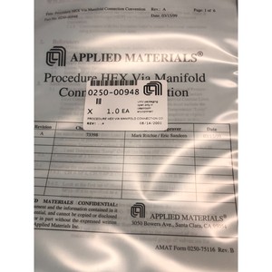 ชุดอุปกรณ์ AMAT 0240-02090, สายส่งน้ำ OTB SMC HX - อุปกรณ์และอะไหล่เซมิคอนดักเตอร์ระดับโลกที่เชื่อถือได้ - Product Image 3