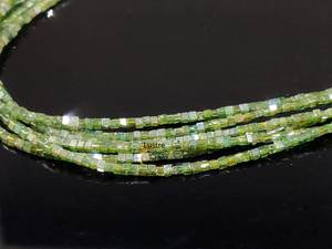 ลูกปัดเพชรธรรมชาติสีเขียวทรงลูกบาศก์เหลี่ยมเพชรพลอยขนาด 14 นิ้ว ร้อยเป็นเส้นสำหรับทำเครื่องประดับขายส่ง - Product Image 2