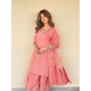 Ensemble de vêtements de soirée pour femmes, haut élégant avec bas et dupatta pour un look élégant - Product Image 3