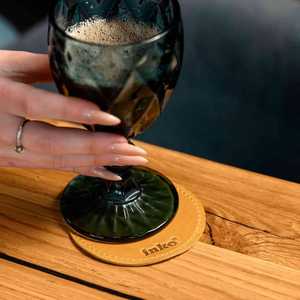 Luxury Genuine Leather Coaster <b>Set</b> for <b>Whiskey</b> Glass Round Drink Mats Tableware Accessories Custom Branded GLC-0033 - Product Image 5