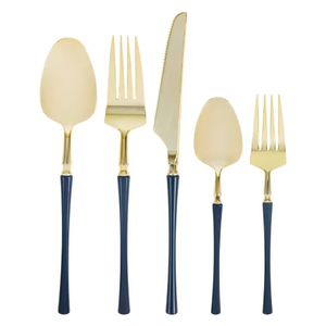 Trending Metal Cutlery Set With Enamel Handles High Quality Dishwasher Safe Home Hotels Wedding Dinnerware Flatware Set - Product Image 1